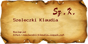 Szeleczki Klaudia névjegykártya