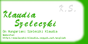 klaudia szeleczki business card